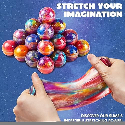 JOYIN Slime Party Favors, 24 Pack Galaxy Slime Ball - Stretchy, Non-Sticky, Mess-Free