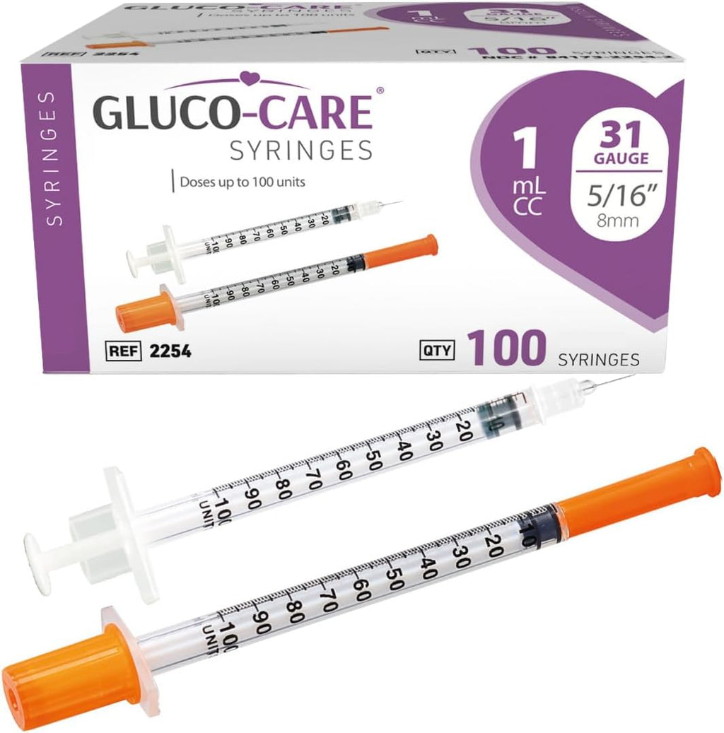 GLUCO-CARE 1 ml/cc Syringes 31G x 5/16’’