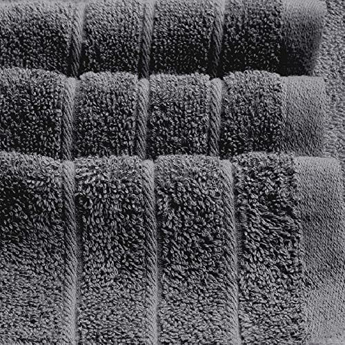 Tens Towels 4 Piece Extra Large Bath Towels 30 x 60 Inches, Dark Grey