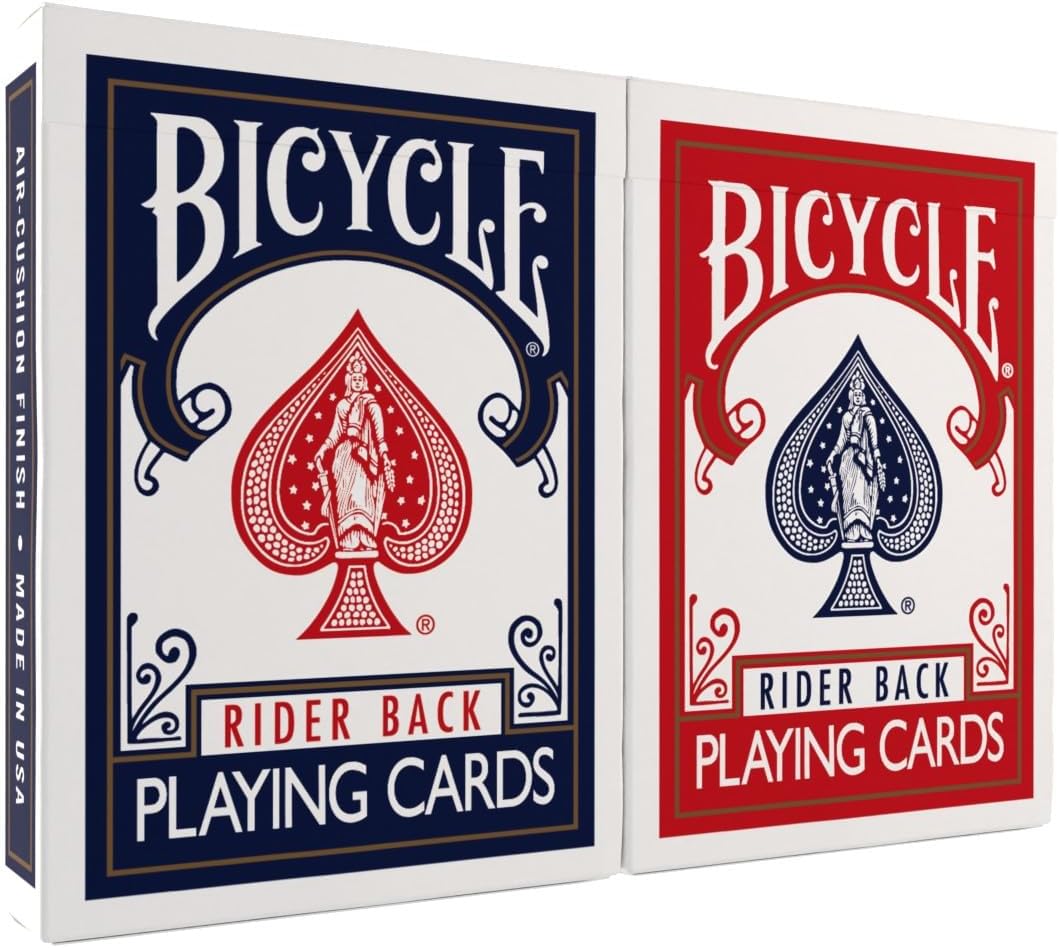 Bicycle Rider Back Playing Cards, Standard Poker Size Deck of Cards, Red