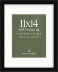 Americanflat 11x14 Picture Frame - Matted to 8x10 - Engineered Wood - Black