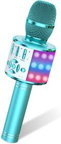 Kids Karaoke Microphone Machine Toys for Girls Bluetooth Microphone with LED Light