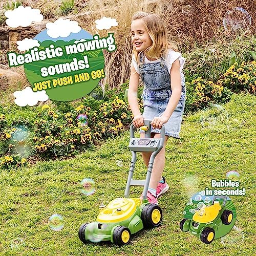 John Deere Bubble Lawn Mower for Toddlers, Bubble Blowing Machines