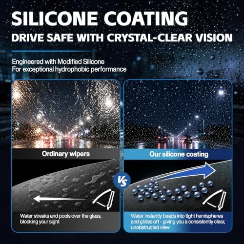 Silicone Wiper Blades, Windshield Wipers for Toyota RAV4 2019-2024