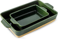 Ceramic Baking Casserole Dish with Handles, Large 9x13 inch Pan and Middle Baking Pan
