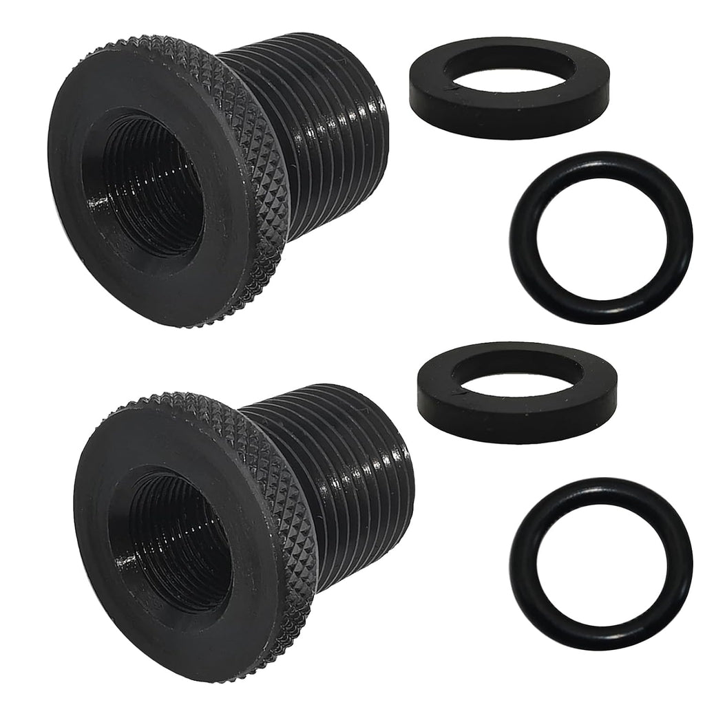 2 Pcs Knurled 1/2 x 28 to 3/4 x 16 Thread Adapters with Washers