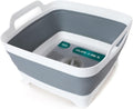 Collapsible Dish Basin with Drain Plug, Foldable Sink, 2.4 Gal