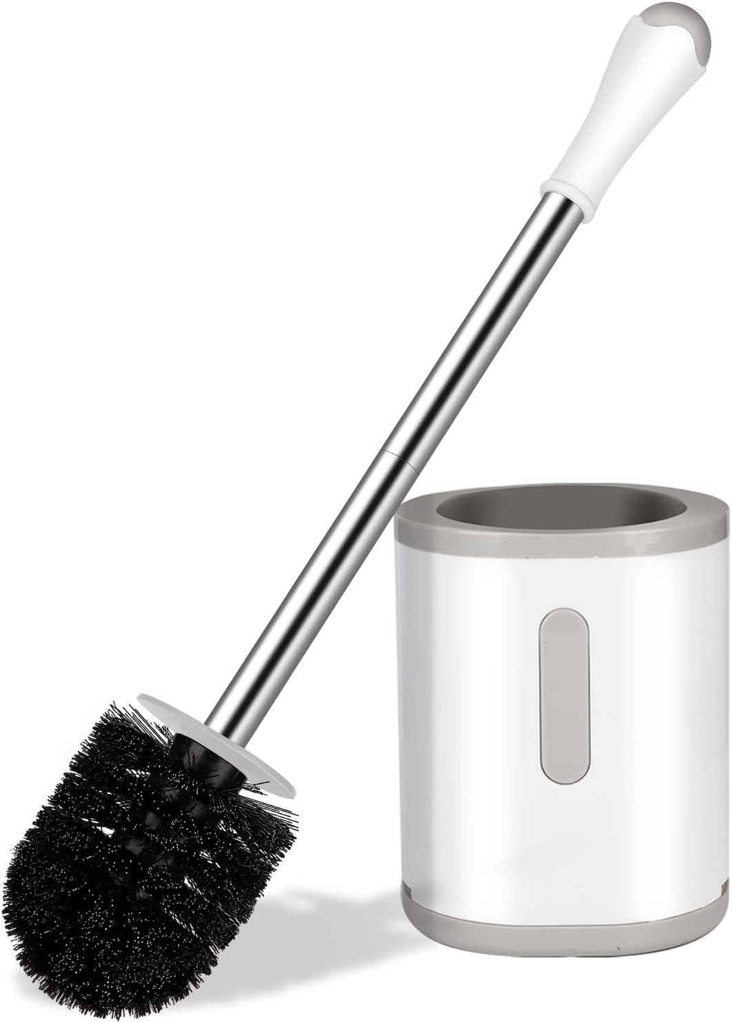 AONEZ Compact Toilet Brush & Holder, Stainless Steel Handle, Space Saving