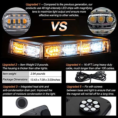 ASPL 48LED Roof Top Strobe Lights with Magnetic Base