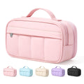 Sooez Pencil Case for Girls, Cute Large Capacity Pencil Pouch Pen Bag, Pink - pencil case girls school