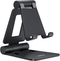 Nulaxy Full Aluminum Dual Folding Cell Phone Stand for Desk, Black