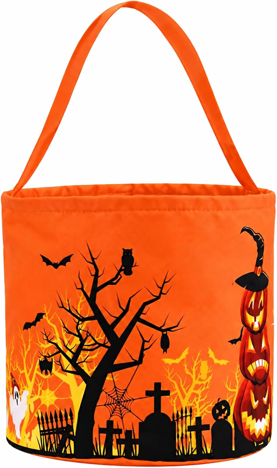 Halloween Trick or Treat Candy Bags LED Light Up Pumpkin Bucket