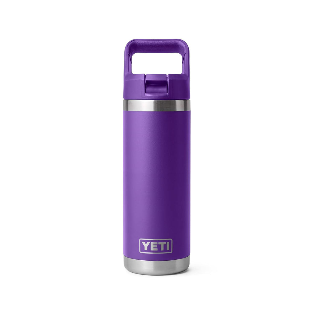 YETI Rambler 18 oz Bottle, Vacuum Insulated, Stainless Steel with Color - yeti rambler bottle straw cap