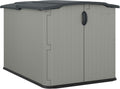 Suncast Glidetop Horizontal Shed, Resin Outdoor Storage Shed, Dove Gray - suncast glidetop horizontal all weather
