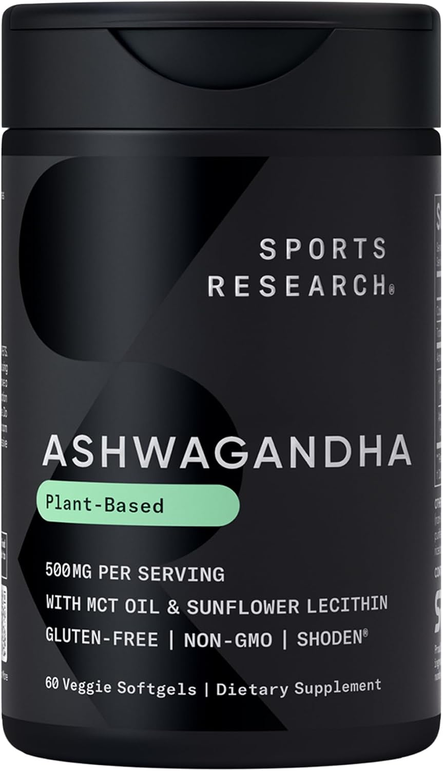 Sports Research® Ashwagandha w/Coconut MCT Oil, 60 Softgels - sports research ashwagandha softgels with coconut mct oil