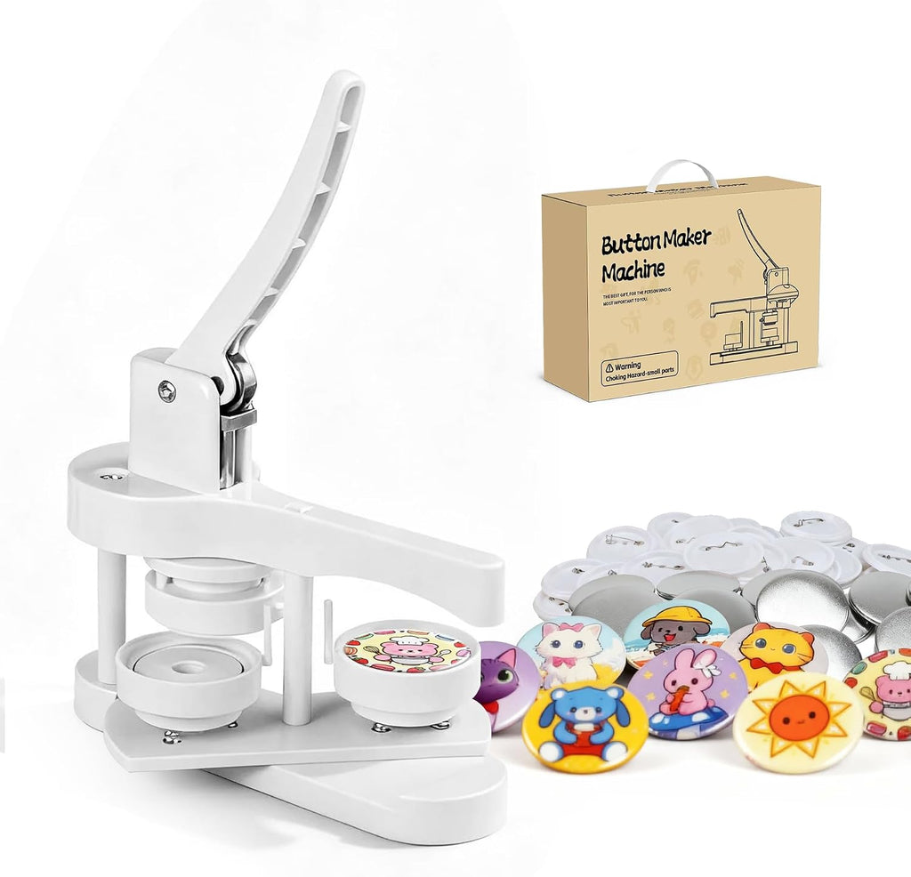 58mm Button Maker Machine, Pin Maker Machine Kit with 50 Sets of Supplies