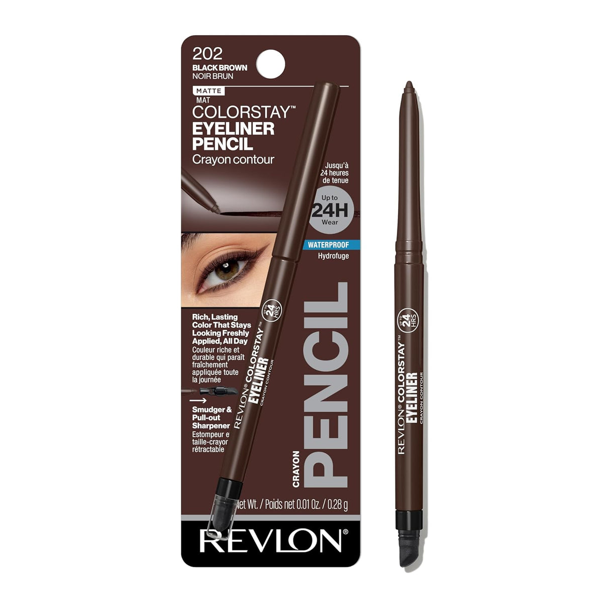 Revlon ColorStay Pencil Waterproof Eyeliner, Smudge-Proof, Eye Makeup