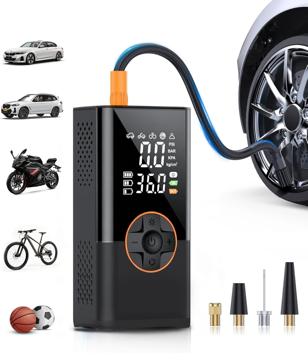Tire Inflator Portable Air Compressor, 150 PSI Tire Inflator with LCD Digital Display