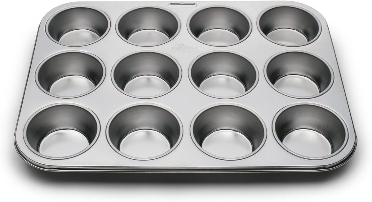 Fox Run Muffin and Cupcake Pan, 12 Standard Cup Stainless Steel Muffin Pan