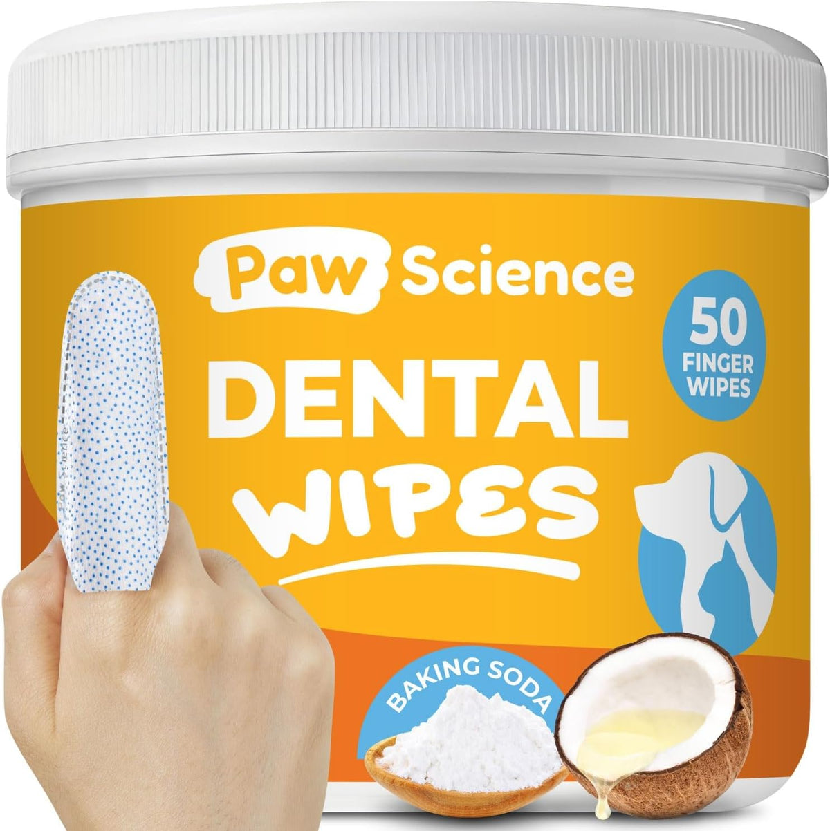 Paw Science Dog & Cat Teeth Cleaning Wipes - Dental Finger Wipes for Cats & Dogs