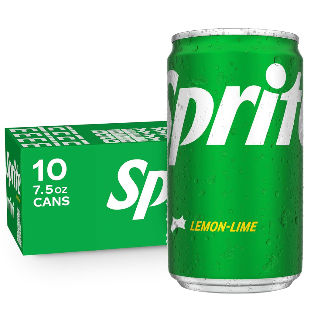 Sprite Lemon Lime Soda Soft Drinks, 7.5 fl oz, 10 Pack,Cans