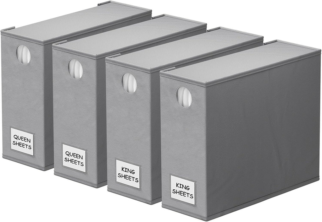 SpaceAid 4 Pack Bed Sheet Organizers and Storage, Foldable Organizer