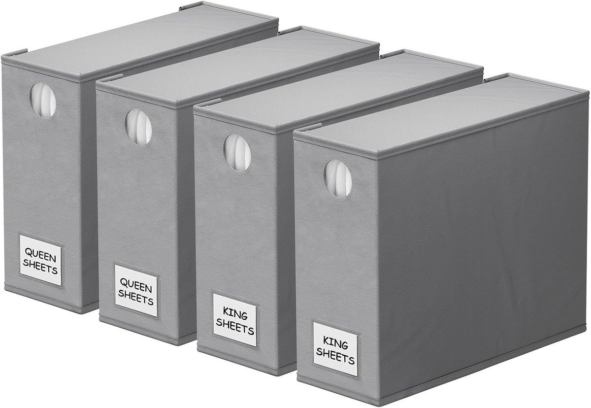 SpaceAid 4 Pack Bed Sheet Organizers and Storage, Foldable Organizer