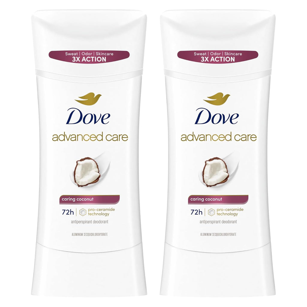 Dove Advanced Care Antiperspirant Caring Coconut, 2 Count Deodorant Stick
