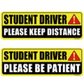 Student Driver Magnet for Car 2 Pack, Large Reflective 10x3.4 in - student driver magnetic car signs