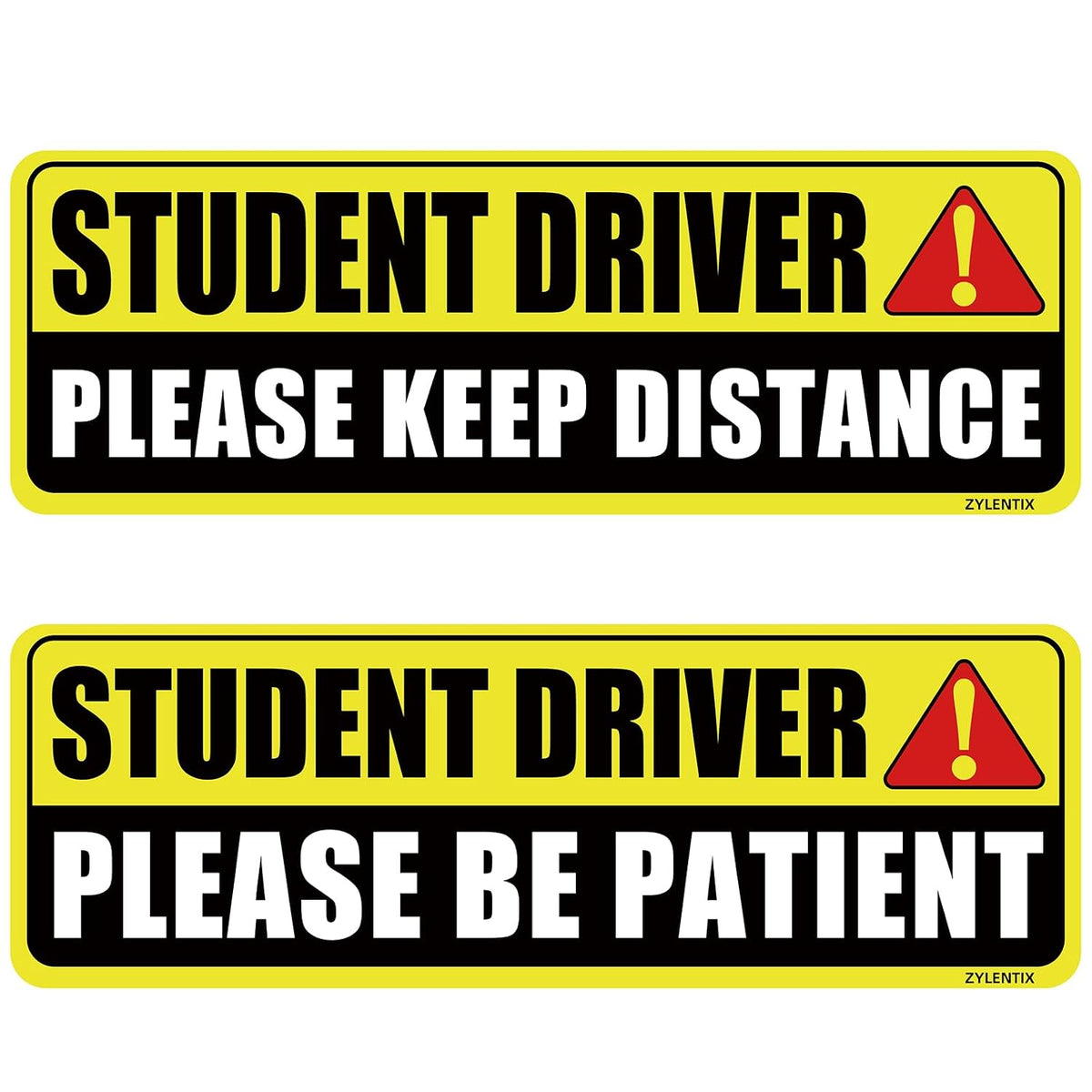 Student Driver Magnet for Car 2 Pack, Large Reflective 10x3.4 in - student driver magnetic car signs