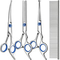 Professional 4 in 1 Dog & Cat Grooming Scissors Kit with Safety Round Tips