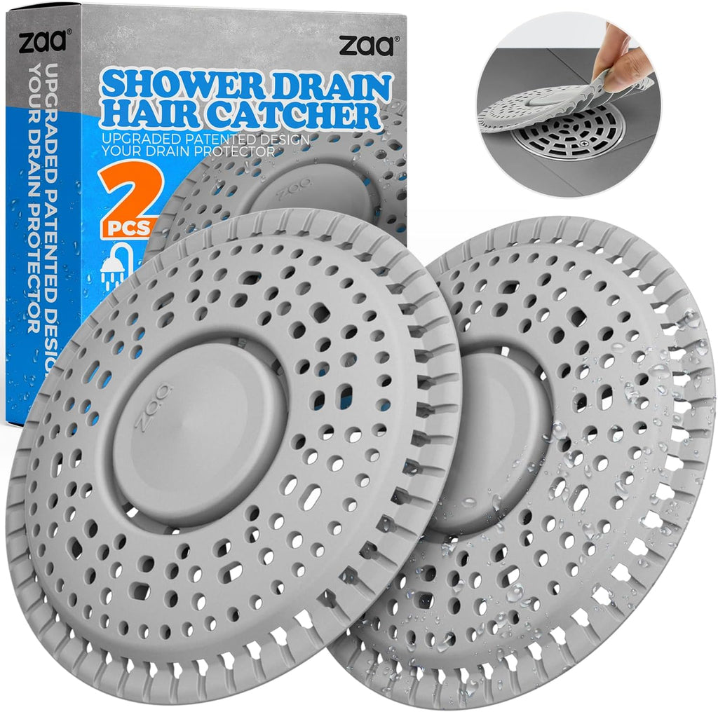 zaa Shower Drain Hair Catcher, 2 Pack Premium Silicone Drain Protector