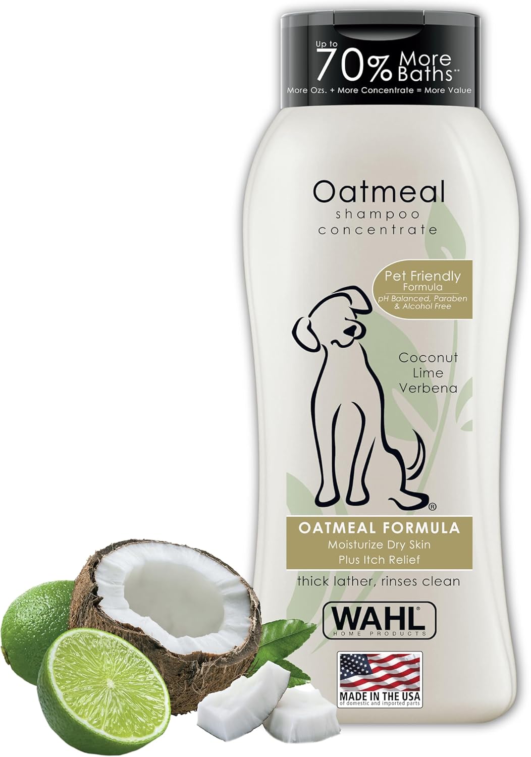Wahl USA Dry Skin & Itch Relief Pet Shampoo for Dogs – Oatmeal Formula