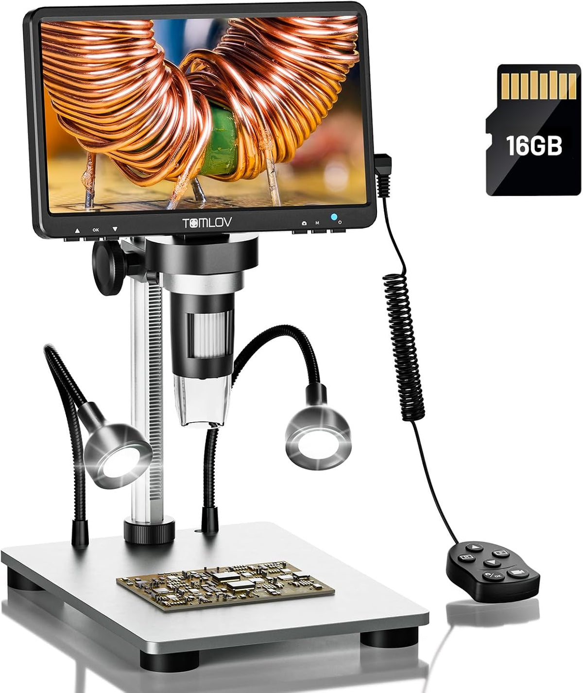 TOMLOV DM9 7" Digital Coin Microscope 1200X, Soldering Scope for Adults