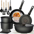 Astercook 21 Pcs Pots and Pans Set Non Stick, Ceramic Cookware Set Detachable Handle