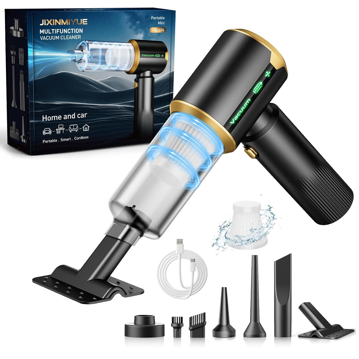 Cordless Car Vacuum Cleaner: 7-in-1 & 16000Pa Strong Suction - wireless handheld car vacuum cleaner strong suction
