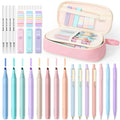 SUNEE Pencil Case with Supplies, 35PCS Aesthetic Stationery Set with Pastel - pencil pouch supplies