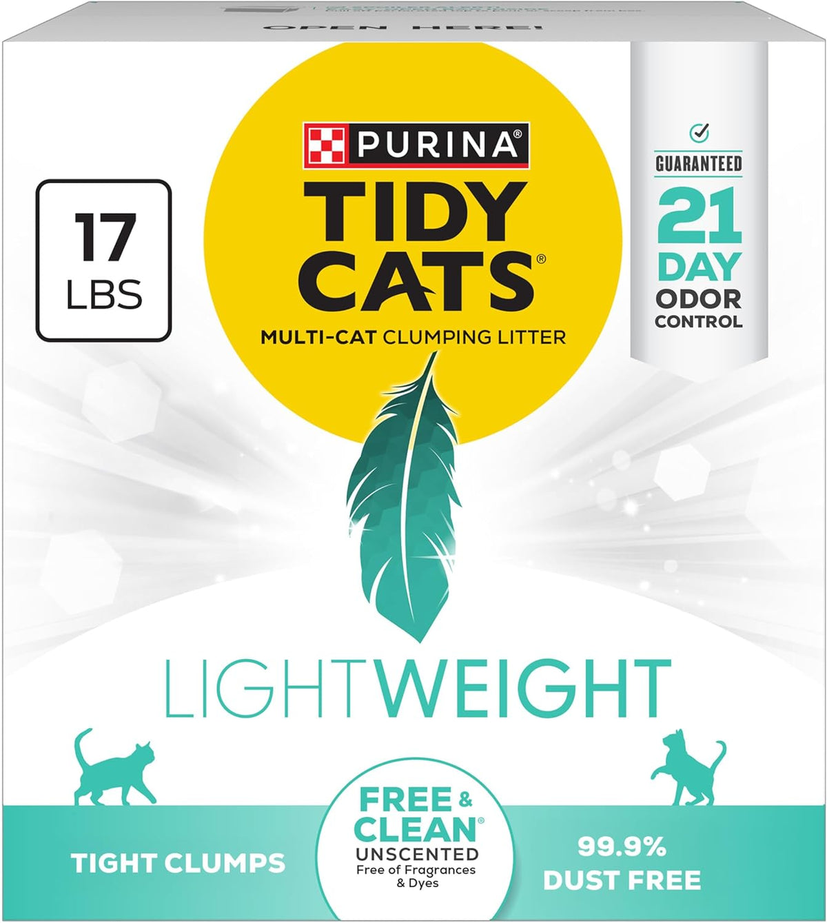 Purina Tidy Cats Low Dust Clumping Cat Litter, LightWeight Free & Clean Unscented