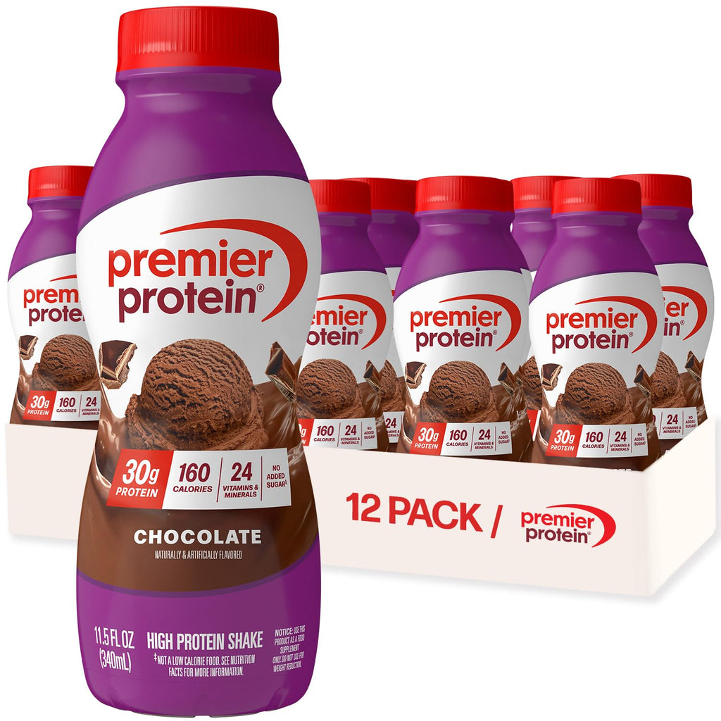 Premier Protein Shake, Chocolate, 30g Protein, No Added Sugar, 24 Vitamins & - premier protein shakes nutrition
