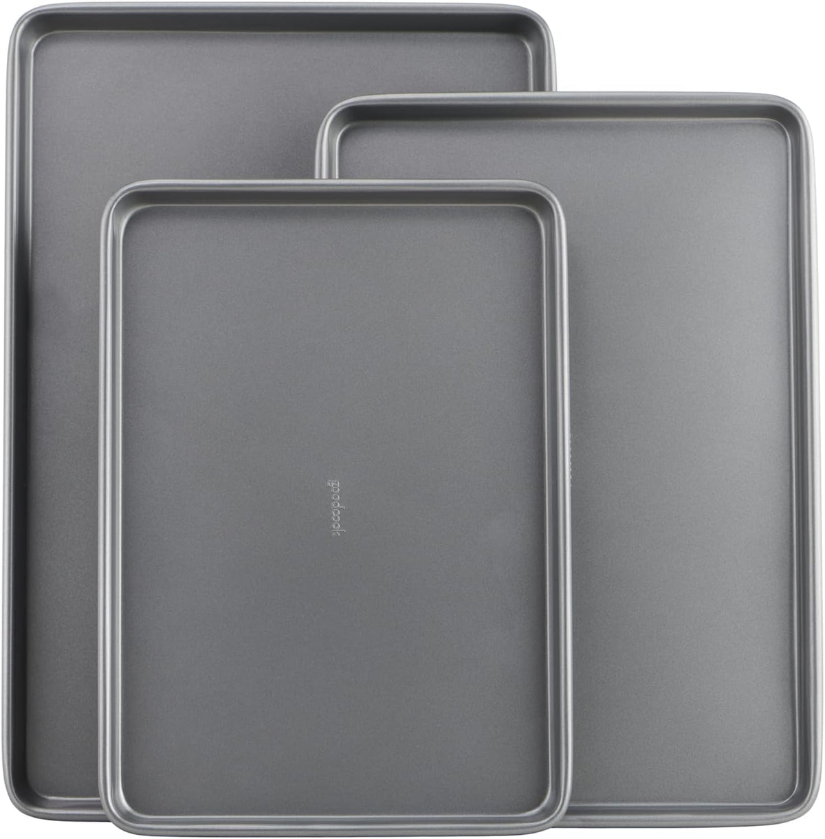 GoodCook Everyday Nonstick Baking Sheet Set, 3 Pack Includes One Small - goodcook everyday nonstick carbon steel baking