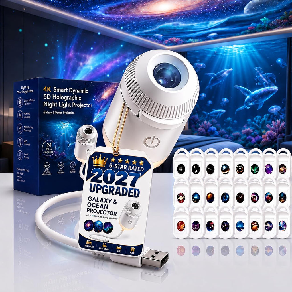 Galaxy Projector Night Light, 2-in-1 Holographic Star 5d Ocean Projector Plug - galaxy projector night light usb