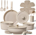 CAROTE 21pcs Pots and Pans Set Non Stick, Detachable Handle Cookware Sets