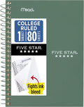 Five Star Spiral Notebook, 1 Subject, College Ruled Paper, 4-3/8" x 7", Small Size