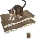 Cat Scratching Board, Corrugate Cat Scratcher with Catnip, 2 Pack