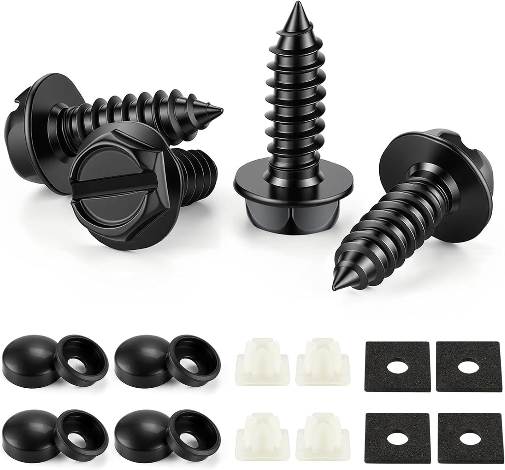 LivTee Rustproof License Plate Screws for Securing License Plates Frames