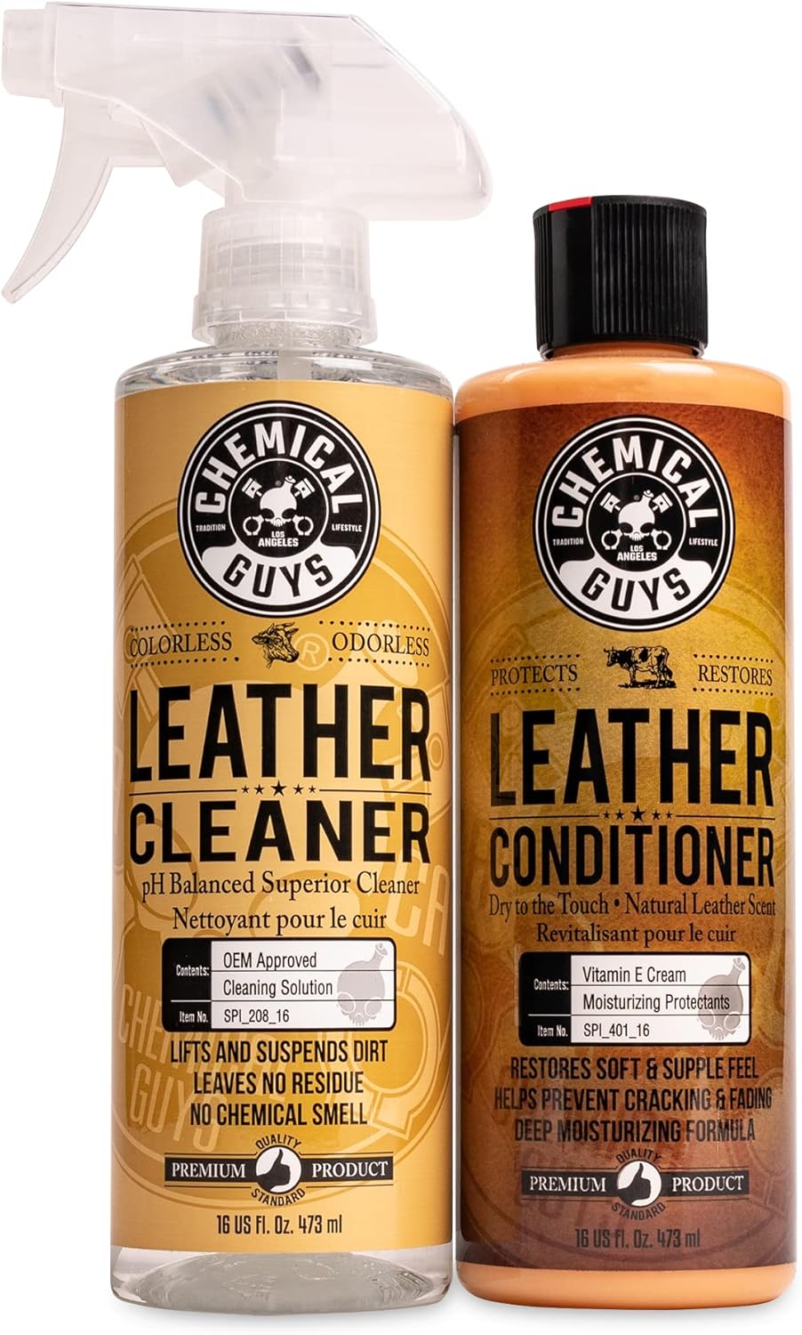 Chemical Guys Leather Cleaner and Conditioner Kit - Car Cleaner