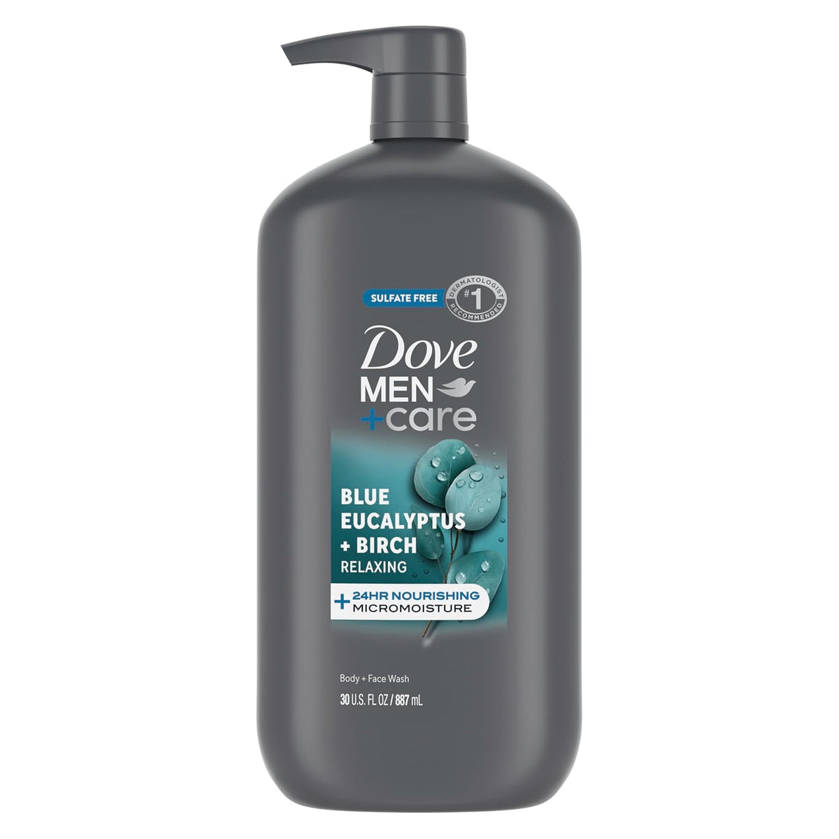 DOVE MEN + CARE Relaxing Blue Eucalyptus + Birch Body and Face Wash