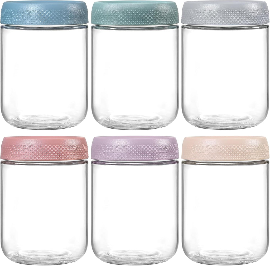 NETANY 6-pack 16 oz Overnight Oats Containers with Lids, Glass jars