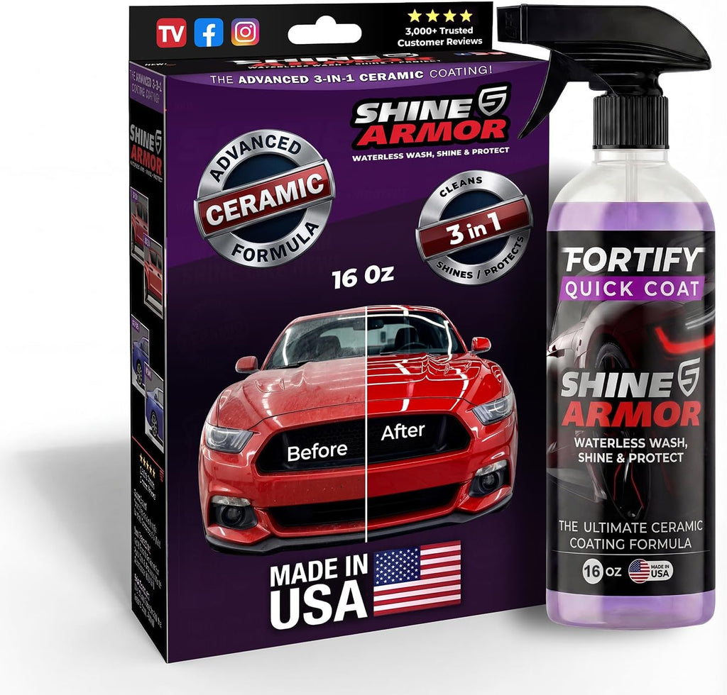 Car Wax Spray and Ceramic Coating for Cars - 3 in 1 Waterless Car Wash