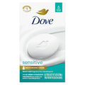 Dove Beauty Bar Soap Sensitive, 6 Bars for Sensitive Skin, Fragrance Free